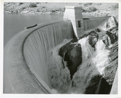 Water Spilling Over the Top of the Sun River Diversion Dam