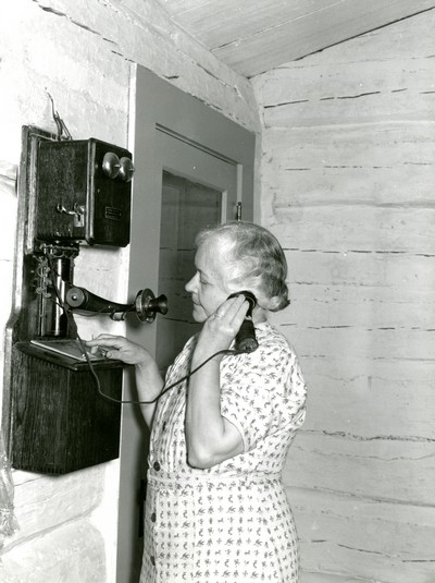 Wife of Ranch Owner on Party Line, Quarter Circle U Ranch, Montana