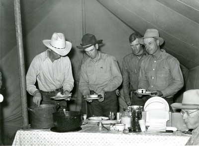 Cowhands at Dinner, Quarter Circle U Ranch, Custer County, MT