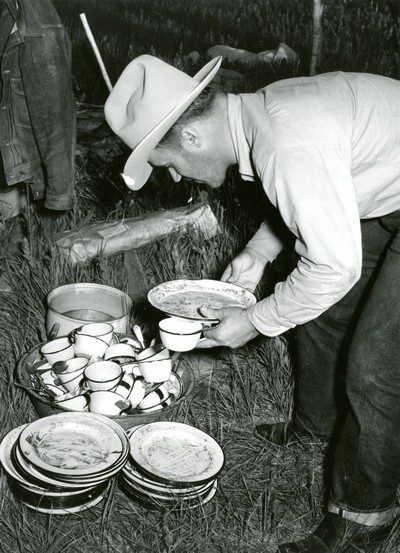 Hungry Cowhands Eat Plates Clean, Quarter Circle U Roundup, Big Horn County, MT