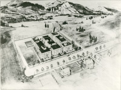 Architectural Drawing of Proposed Rocky Mountain Laboratory Facility in Hamilton, MT