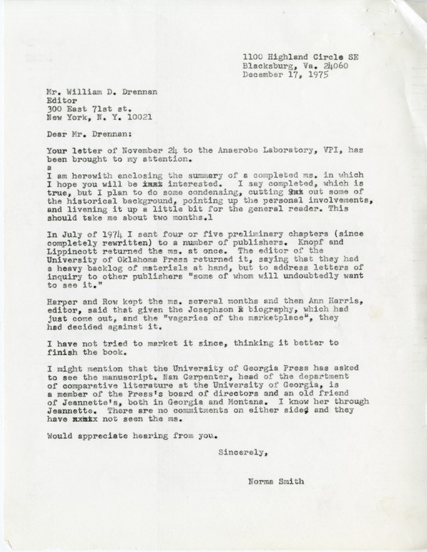 Correspondence, William D. Drennan