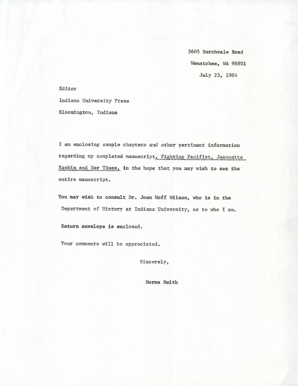 Correspondence, Indiana University Press