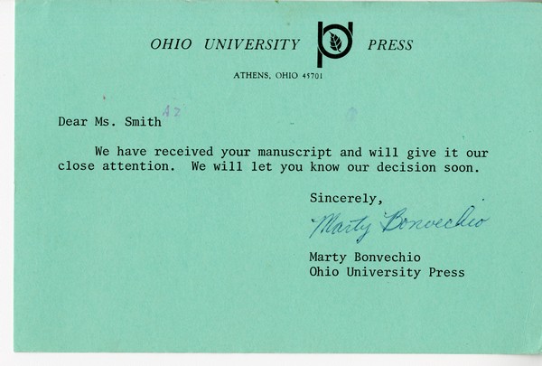 Correspondence, Publishers