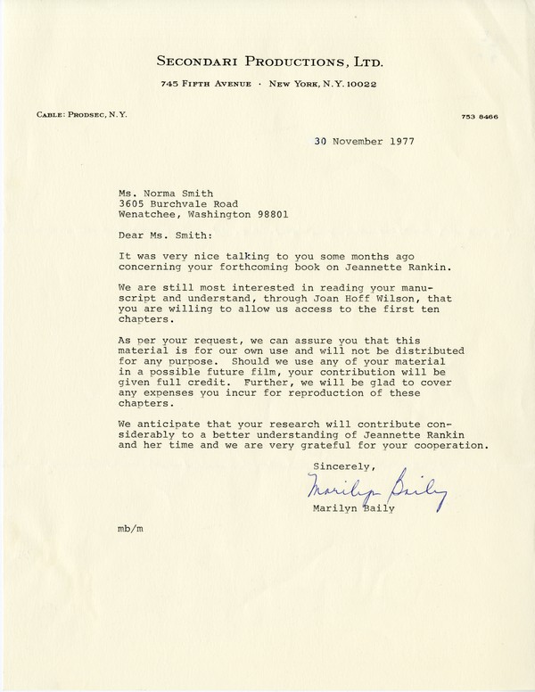 Correspondence, Secondari Productions