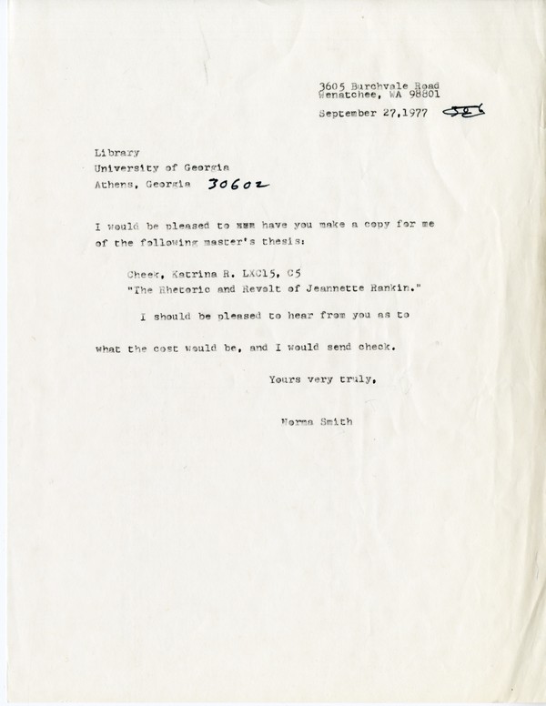 Correspondence, University of Georgia Press