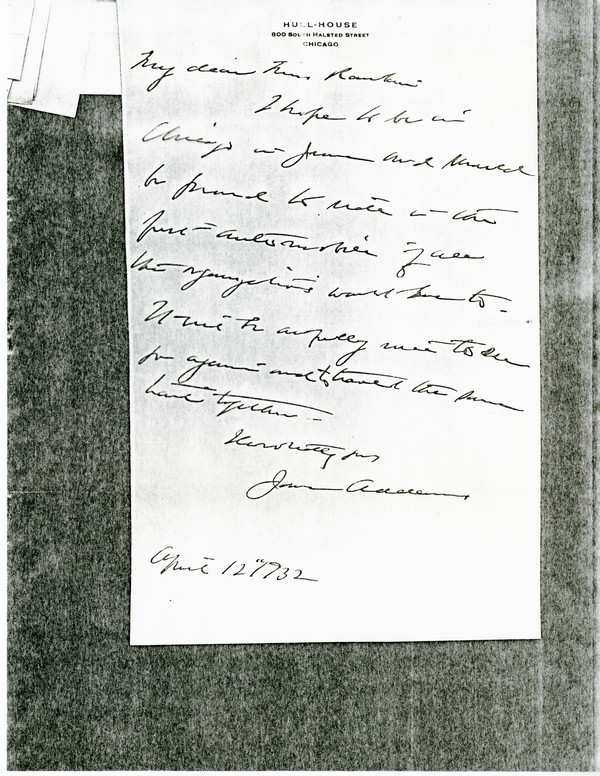 Correspondence, Jeannette Rankin