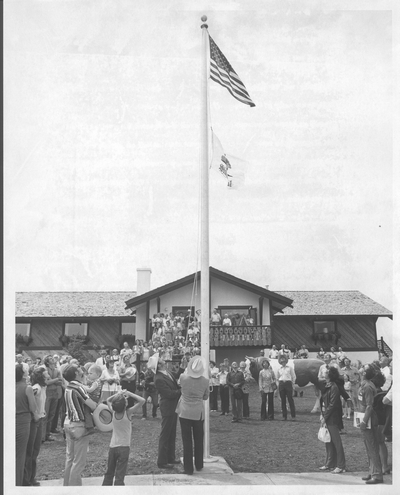 Flag raising at American Simmental Association headquarters, Bozeman
