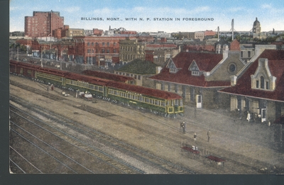 Billings, Montana, With N.P. Station In Foreground
