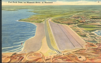 Fort Peck Dam, on Missouri River, in Montana