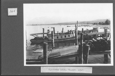 Dock & Boat on Flathead Lake, Polson, 1912