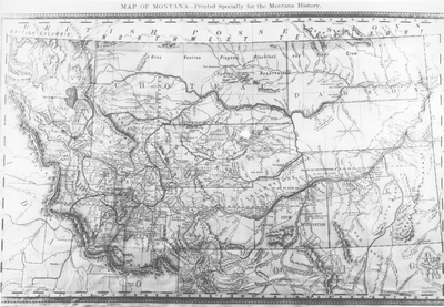 Map of Montana - printed specially for the Montana History