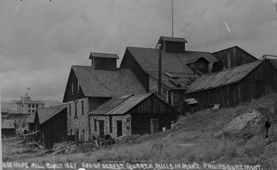 Old Hope Mill built 1867, one of oldest quartz mills in Montana, Phillipsburg, Mont.