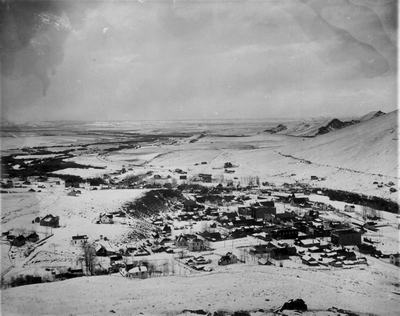 Winter scene of Pony, Montana