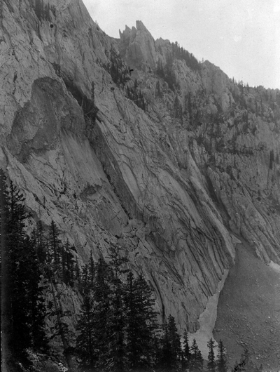 One face of Ross Peak, Bridger Mts, June 1905