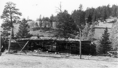 Old Jake Hoover-Charley Russell cabin on the South Fork Canyon of the Judith River