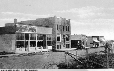 A business block, Ryegate, Montana