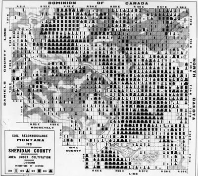 Montana soil reconnaissance - Sheridan County area under cultivation