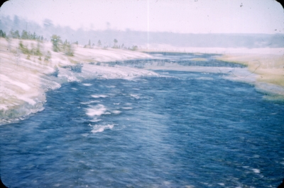 Yellowstone National Park - River with hot water entering