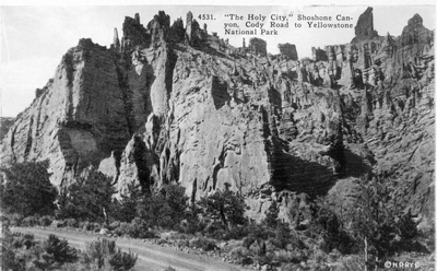 The Holy City, Shoshone Canyon, Cody road to Yellowstone National Park