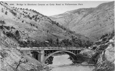 Bridge in Shoshone Canyon on Cody Road to Yellowstone Park
