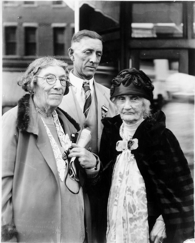 Martha Edgerton Plassman, C.O. Marcyes & Mrs. W.J. Beall at Society of Montana Pioneers Convention
