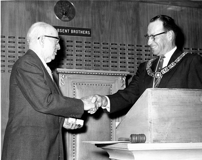 Roy Martin receiving a Bozeman Elk's lodge award