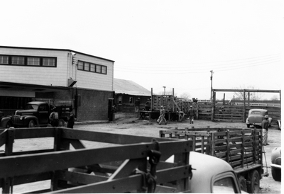 A livestock auction company building & parking lot