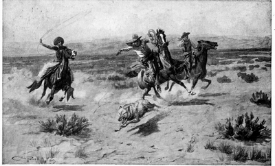 Roping a Wolf, C.M. Russell