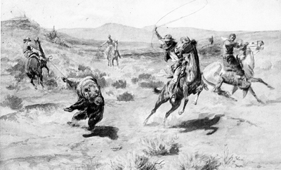 Roping a Grizzly, C.M. Russell