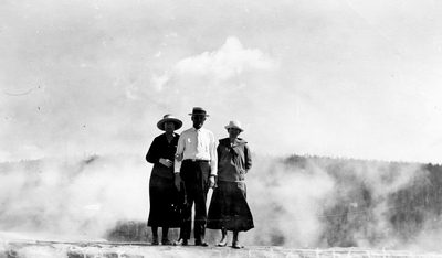 On the crater of Old Faithful - Yellowstone National Park