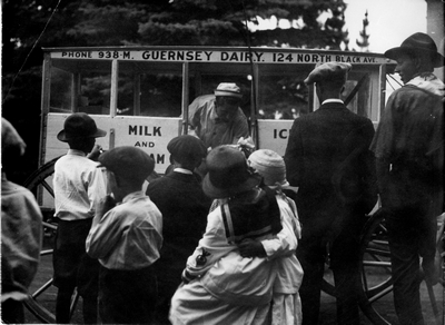 Horse drawn dairy bar in Bozeman