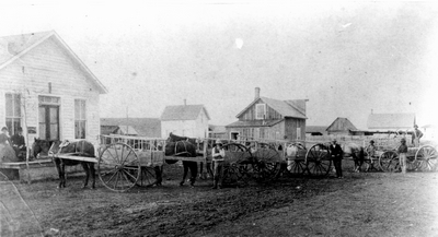 Red River carts in Lewistown