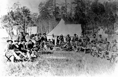 Custer & men in camp
