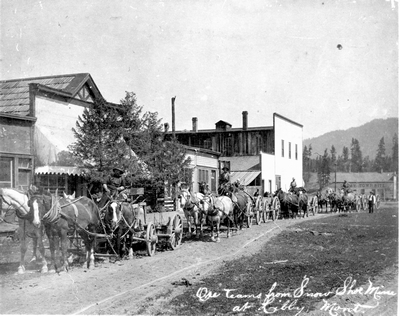 Ore teams from Snow Shoe Mine, Libby, Montana