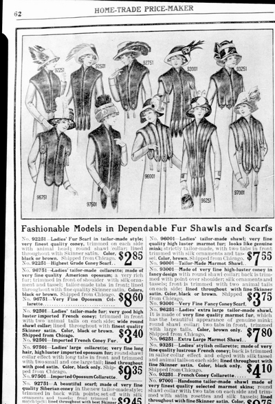 Ladies fur shawls