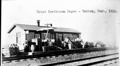 Great Northern Depot, Dutton, Mt, 1910
