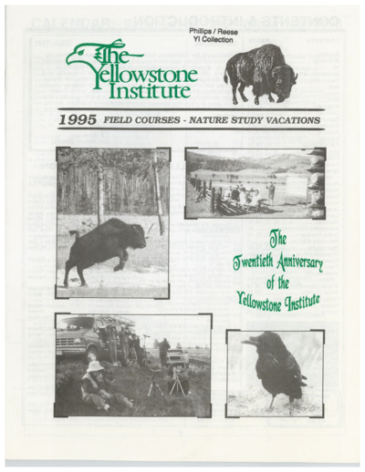 The Yellowstone Institute: 1995 field courses-nature study vacations.