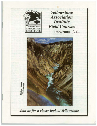 Yellowstone Association Institute: field courses, 1999/2000.