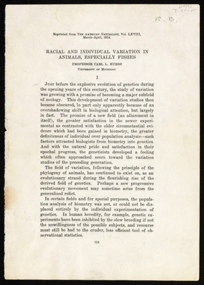 Genetics - philosophical, taxonomy, evolution