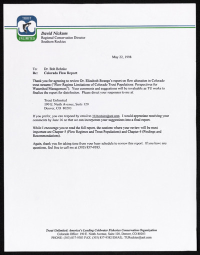 Limnology - stream flow limitations in Colorado