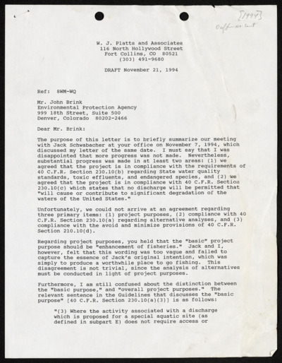 Limnology - water quality, Environmental Protection Agency (EPA)