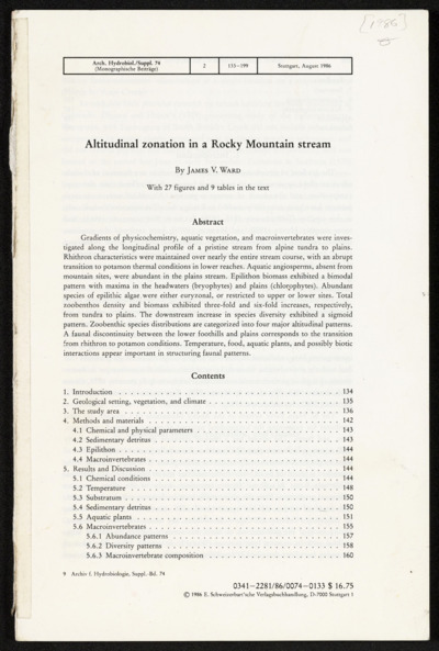 Limnology - mountain rivers/streams