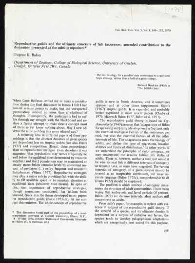 Limnology - migrations in freshwater