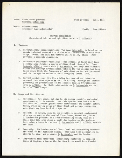 Fisheries management - endangered species