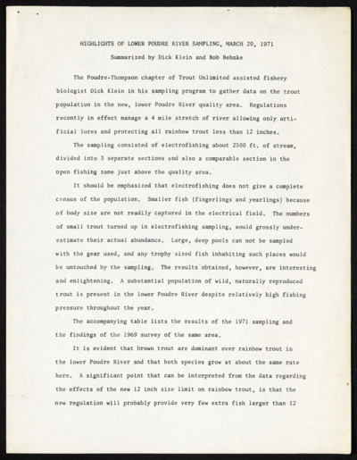 Fisheries management - Colorado