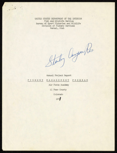 Fisheries management - Colorado - U.S. Air Force Academy