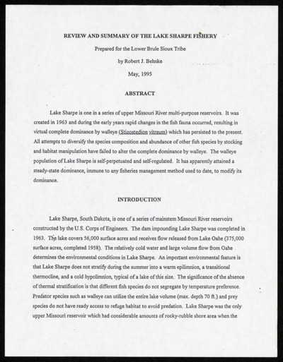 Fisheries management - South Dakota