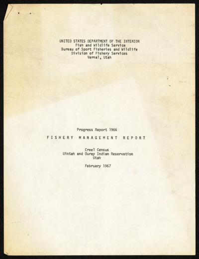 Fisheries management - Utah - Uintah & Duray Indian Reservation