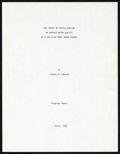 Conservation - Bone Draw project and grazing impact projects